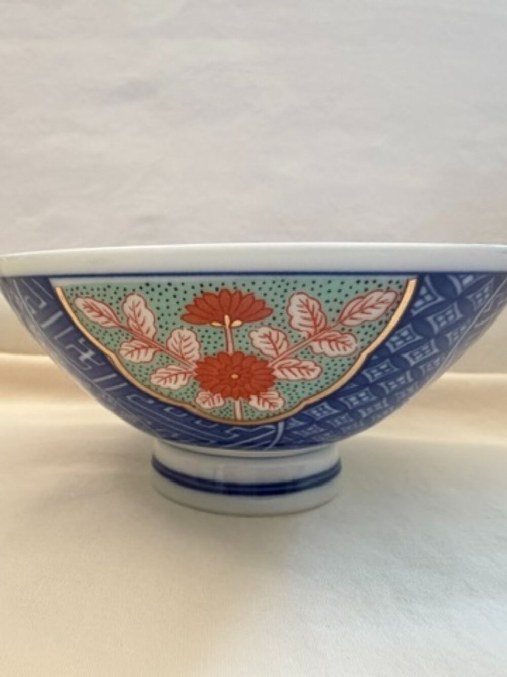 Vintage Japanese Porcelain Footed Rice Bowl